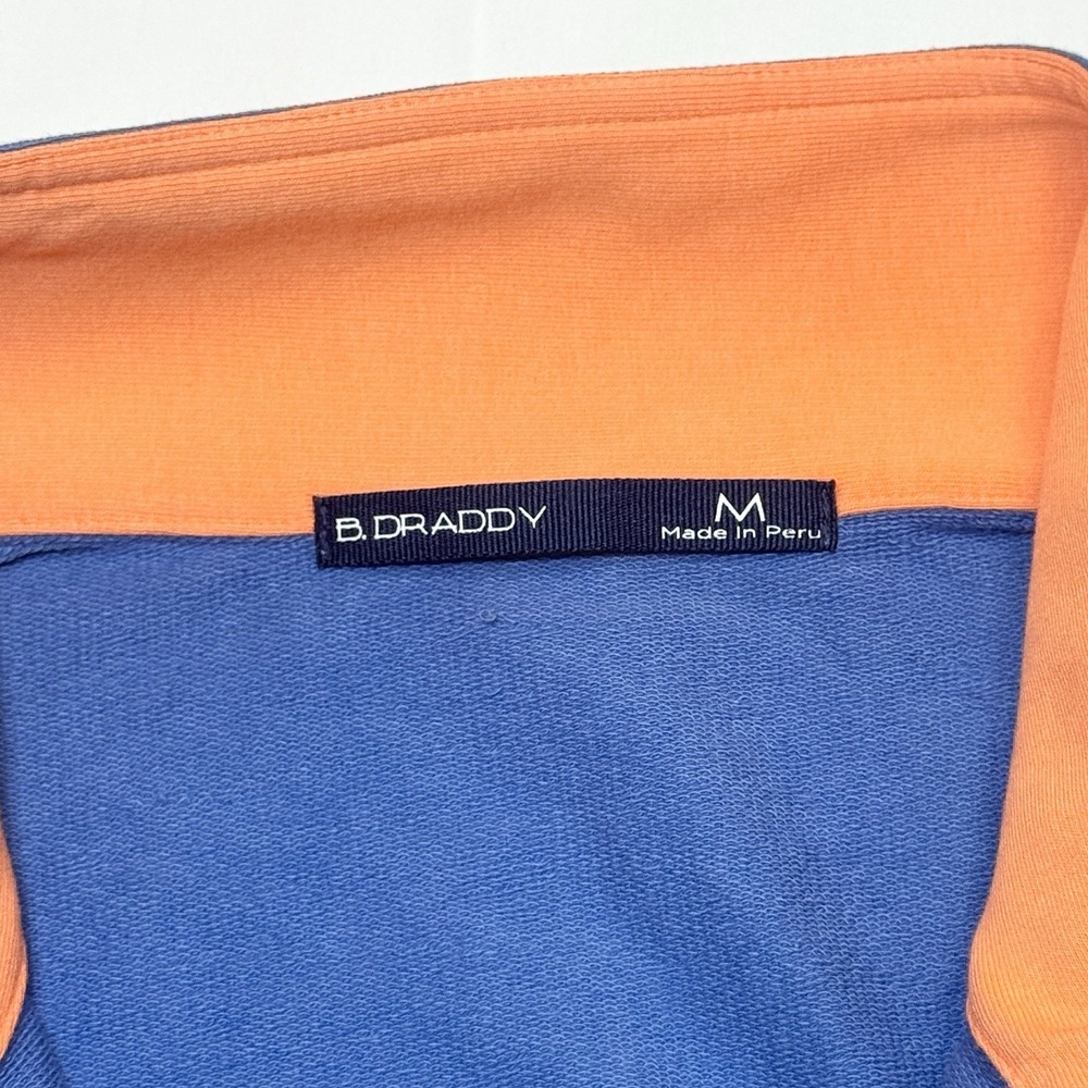 B Draddy Russel 1/4 Zip Pullover Mens M Pima Cotton Blue Golf Stretch Casual - Picture 4 of 10